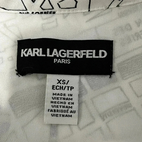 Karl Lagerfeld Paris Long Sleeve Blouse NWOT - Picture 14 of 16
